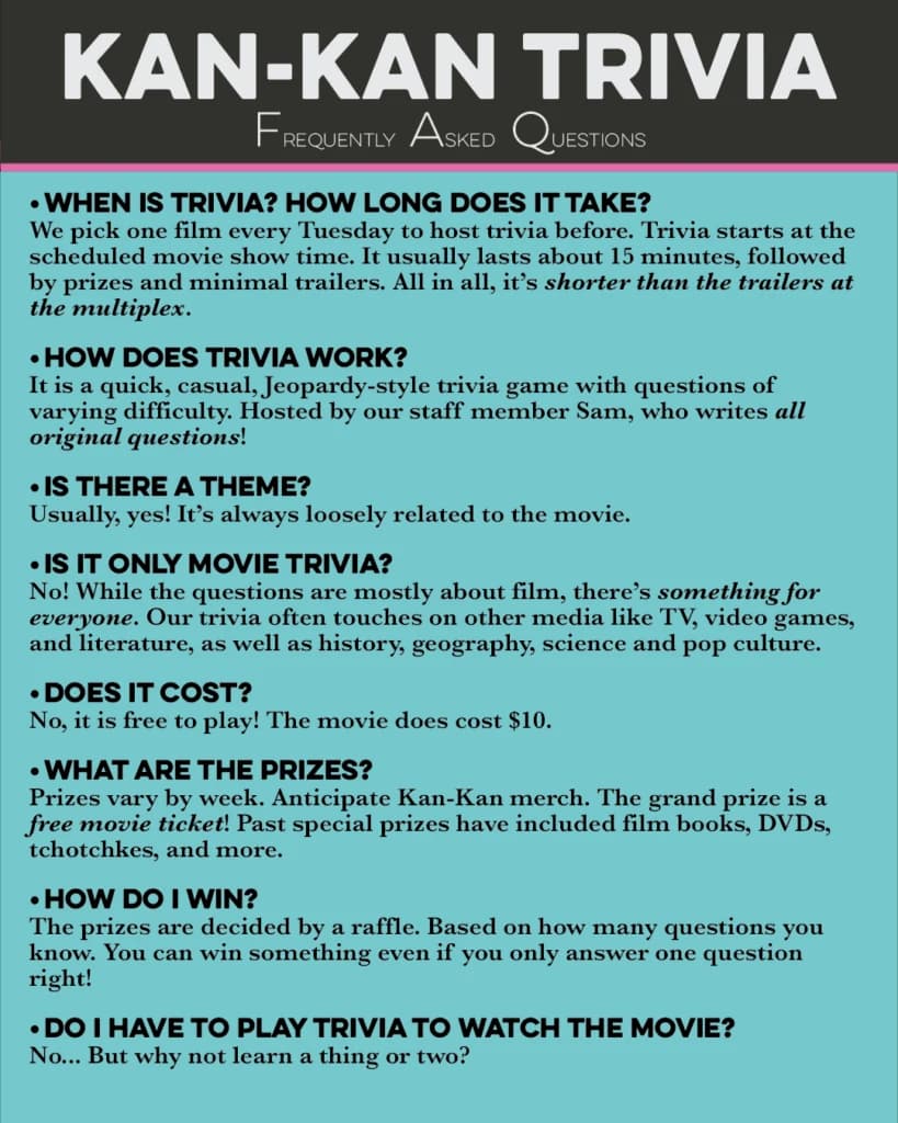 Trivia Tuesday FAQ